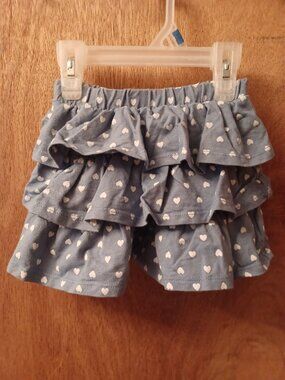 Est 1989 Place Toddler Girls Blue & White Hearts Skirt